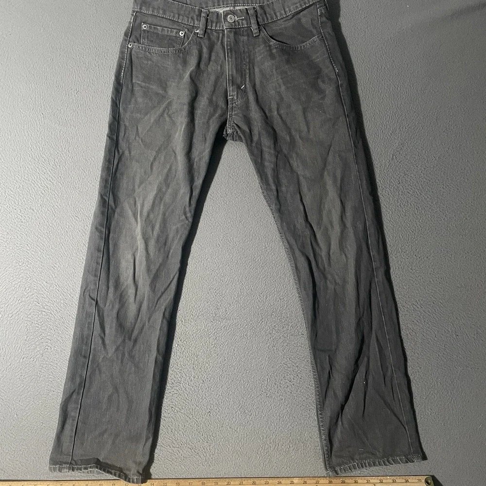 Levis Jeans Mens‎ 31x32 Gray Denim 511 Straight American Stretch Black Tab